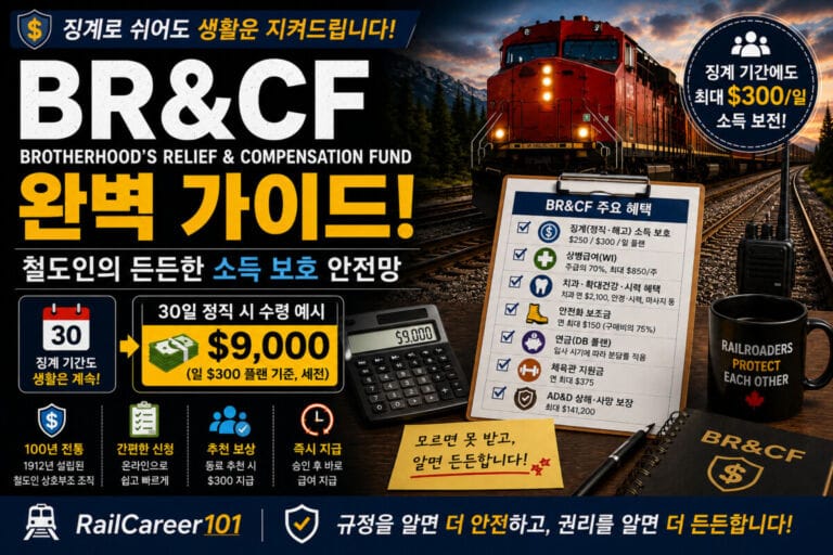 BR&CF 철도 노동자 징계·정직 소득보호 제도와 하루 최대 300달러 보장 안내
