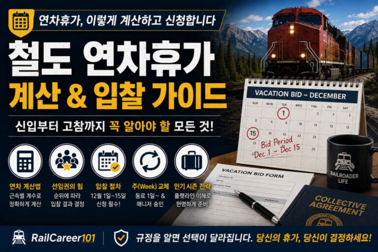 북미 철도 연차휴가 계산법과 선임권에 따른 Vacation Bid 입찰 절차 가이드