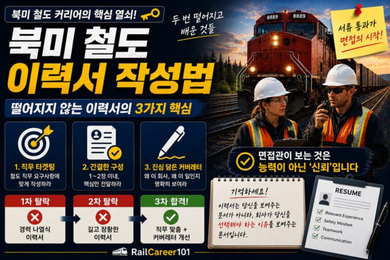 북미 철도 이력서 작성법과 커버레터 작성 핵심 3가지